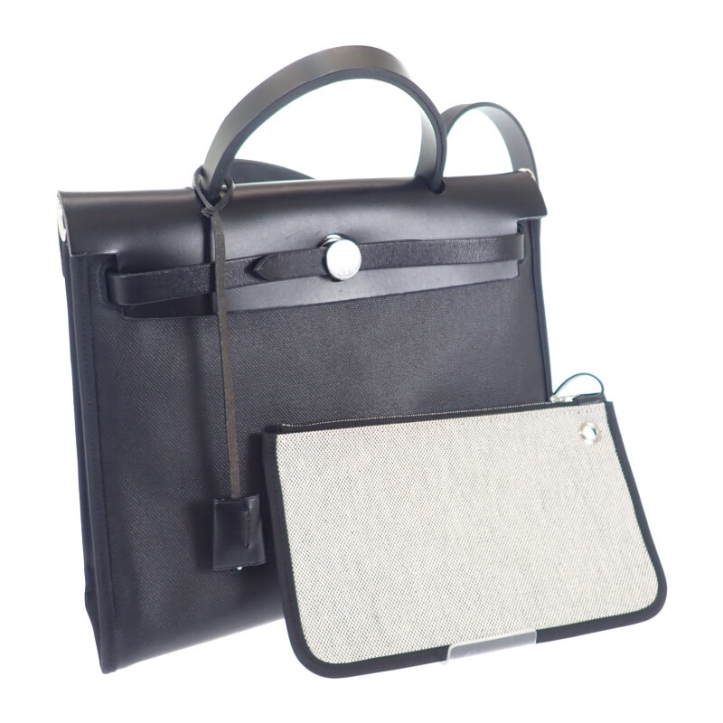 エールバッグジップPM 2WAYバッグ ハンドバッグ ブラック シルバー金具 レディース【ABランク】