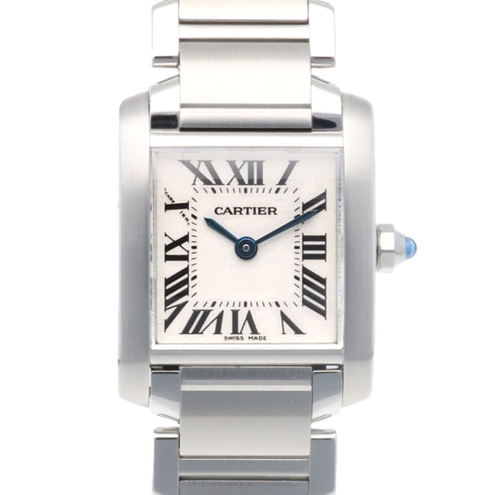 カルティエ タンクフランセーズ SM 腕時計 ステンレススチール 2384(W51008Q3) クオーツ 1年保証 CARTIER 中古 美品