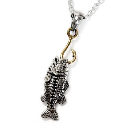 ブラックバス 釣り針 フィッシュフック ゴールド シルバー925 メンズ ペンダント ネックレス 13,986円
