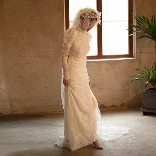 ウェディングドレス マーメイドドレス 長袖 レース 花嫁ドレス ロングドレス パーティードレス マーメイドライン イブニングドレス 二次会 謝恩会 結婚式 花嫁 披露宴 コンサート 大きいサイズ 前撮