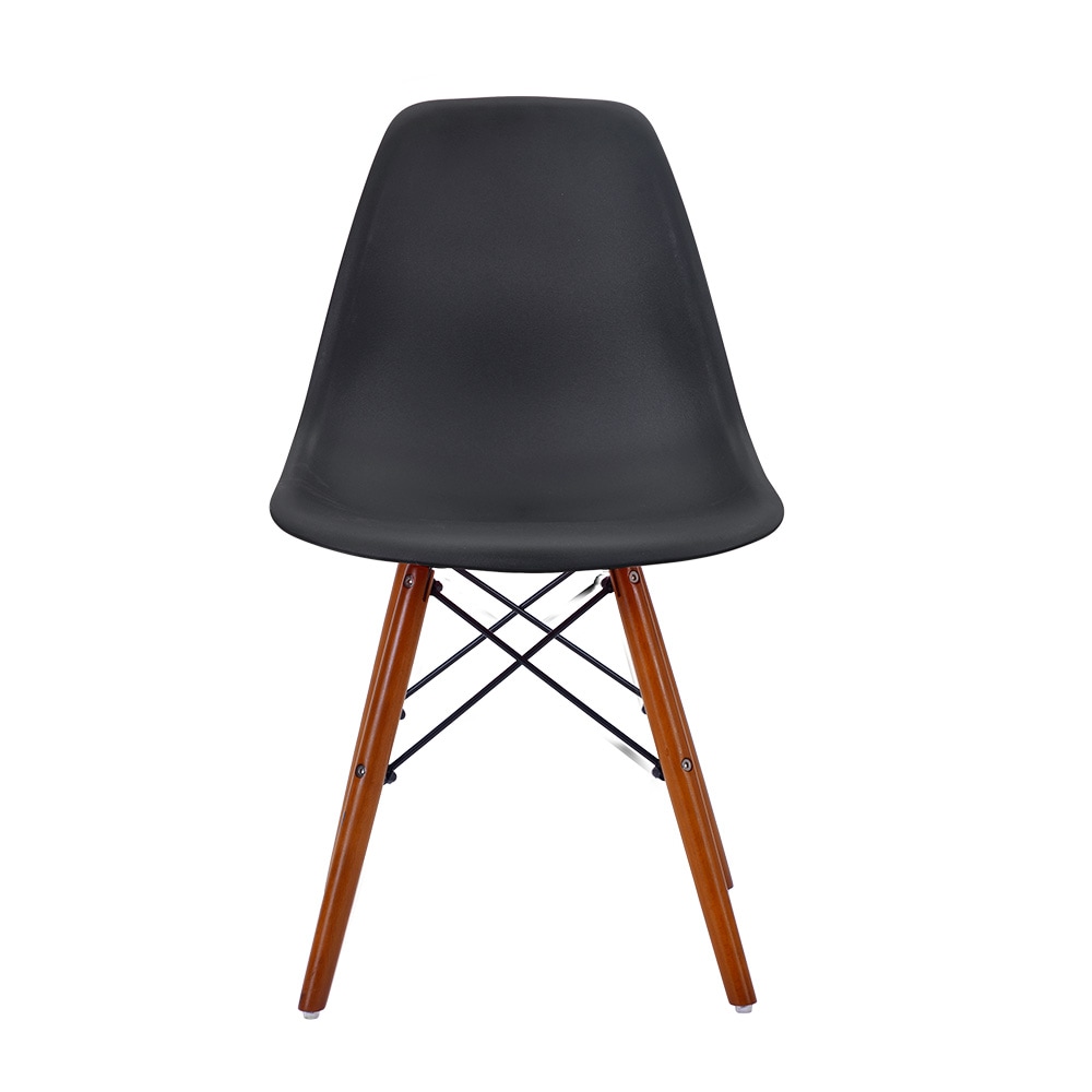 【国内出荷-送.料.無.料】【2脚セット】【ブラック座面＆ブラウン脚】イームズチェアリプロダクトダイニングチェアDSWeamesダイニングチェアーイームズ椅子イームズチェアイームズチェアーDSWチェア 7,443円