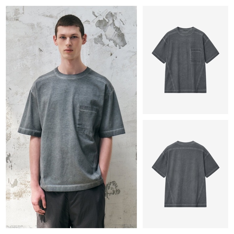 INSILENCE】 LUNA WASHID POCKET T-SHIRT : LIGHT GREY Tシャツ