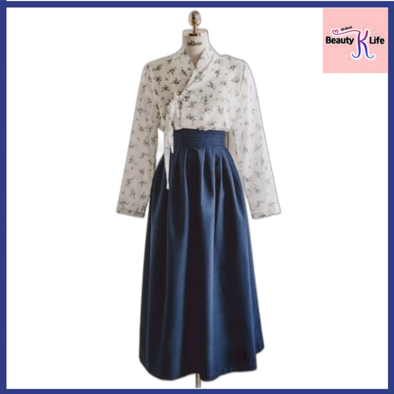 [フュージョン韓服] チョゴリ + ネイビースカート セット