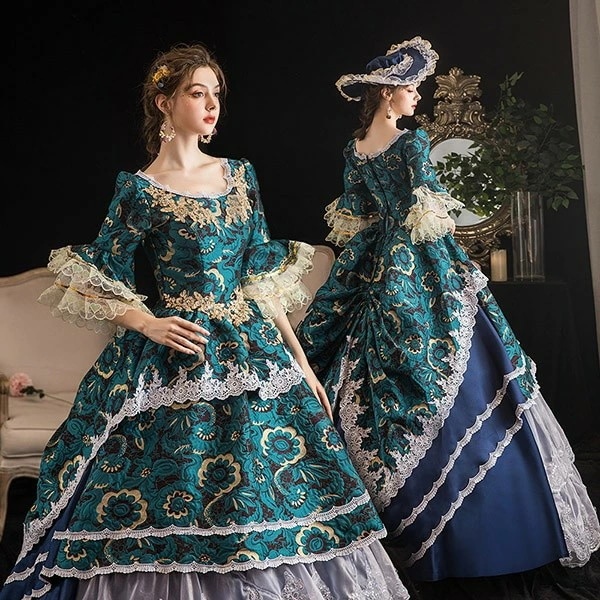 貴族 ドレス ステージ衣装 舞台衣装 オペラ声楽 中世貴族風 お姫様ドレス 宮廷 お嬢様 貴族ドレス パーティー 中世 ドレス ファスナータイプ 貴族 衣装 演奏会用ロングドレス 大きいサイズ 貴族