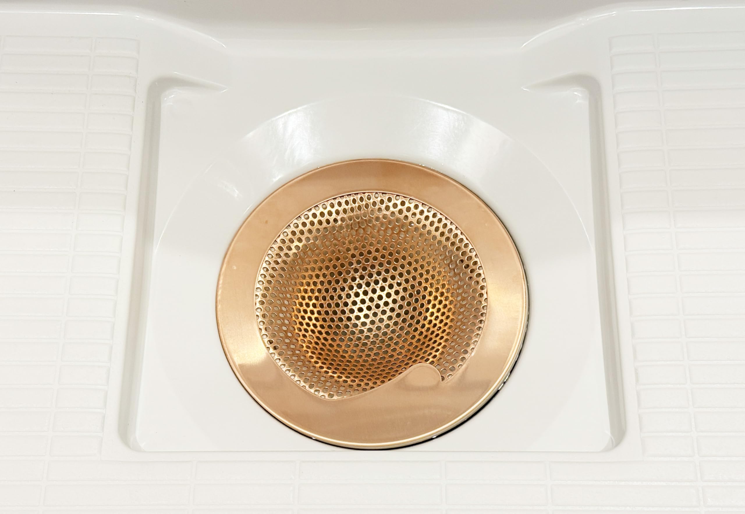 置くだけ 銅ヘアキャッチャー（ユニットバス用）置くだけ 純銅 排水口 お風呂 ゴミ受け 排水口径約φ１０２ｍｍ用