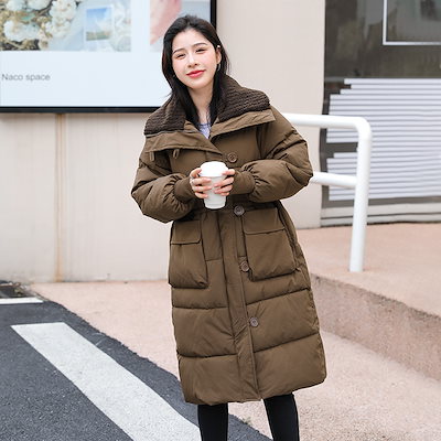 2025新作 シンプル 中綿コート 厚手 防寒カジュア ロングコートアウター ダウンコート 大きい