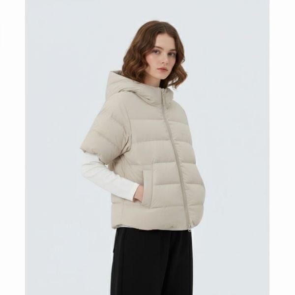 SNOWPEAK APPAREL ランドエアー 女性 半袖 フード 軽量 ジャケット S25WWGDJ01 ライトベージュ