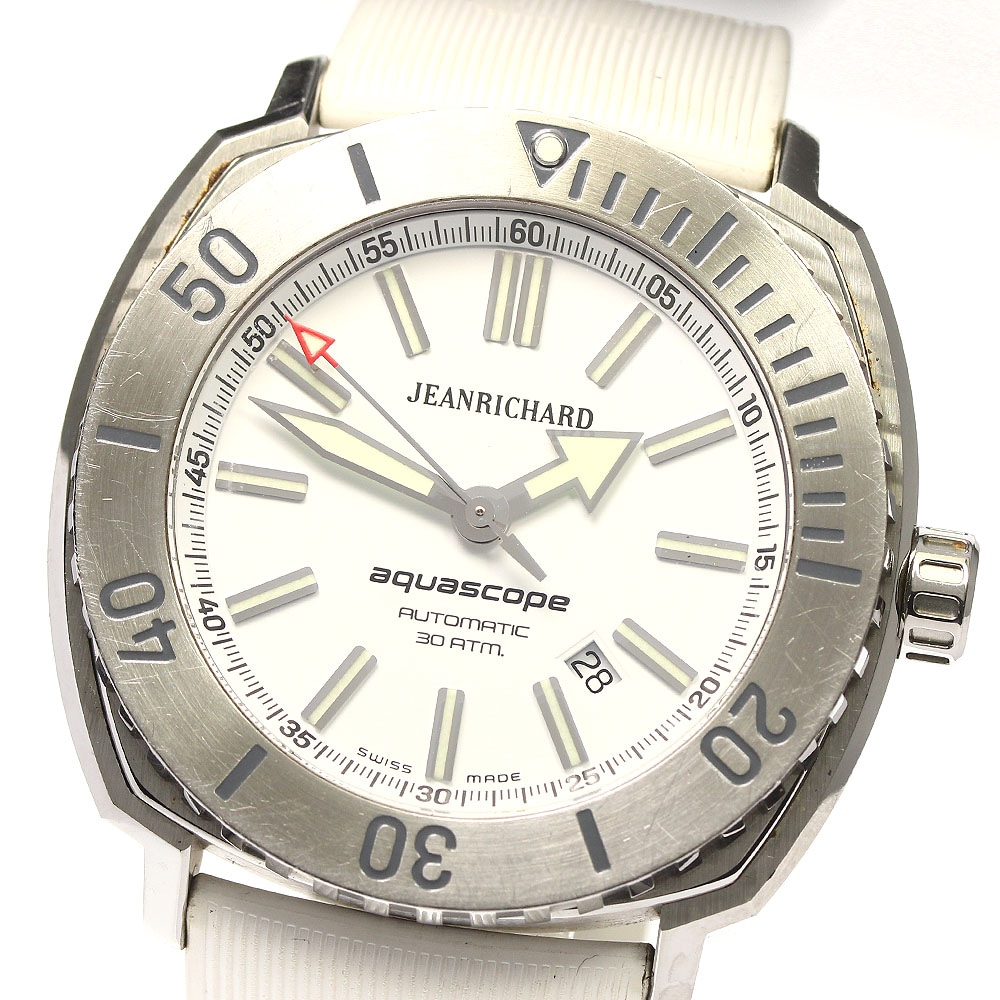 ジャンリシャール JEANRICHARD 60400-11E アクアスコープ デイト 自動巻き メンズ 内箱付き_803999【中古】