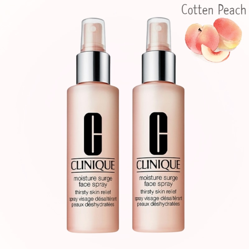 【1+1】クリニーク モイスチャー サージ フェイススプレー 125ml／ピンク（デパコス）保湿ミスト 潤い デパートコスメ 化粧水 人気スプレー 韓国コスメ 敏感肌 乾燥対策 ピンクコスメ 百貨店コ