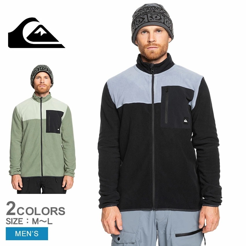 AKER FZ FLEECE EQYFT04965 メンズ リサイクル素材 カラーブロック ファスナーポケット レイヤリング 薄手 スノートリップ アウトドア 防寒 エコフレンドリー