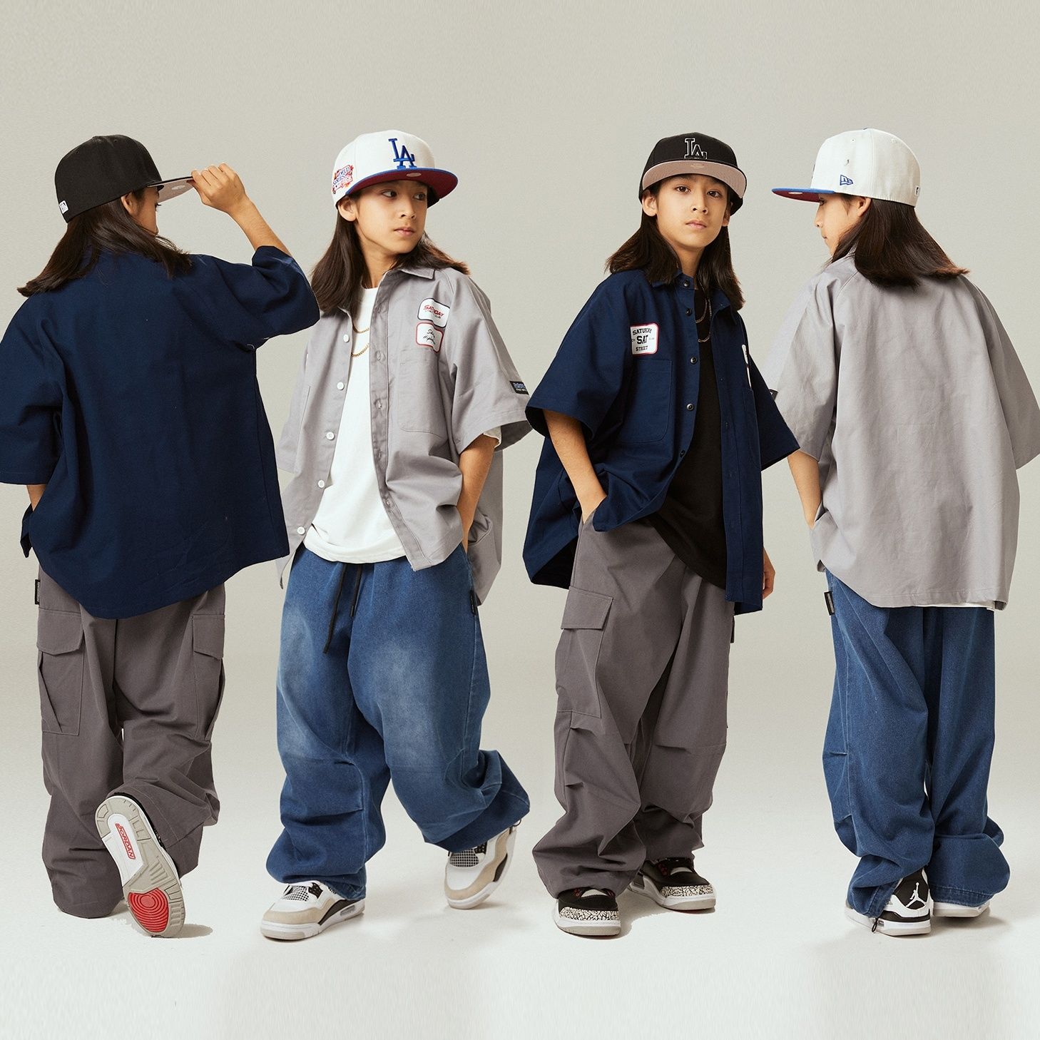 街舞児童潮服男児ヒップホップセットhiphop女児爆発街童装少年衣装