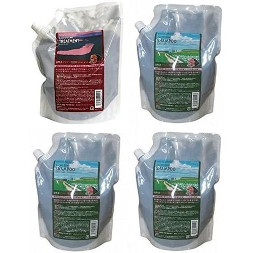 自然派 ザクロ精炭酸シャンプー800ml 詰替え 3個 +トリートメント 800g 詰替え 1個 セット
