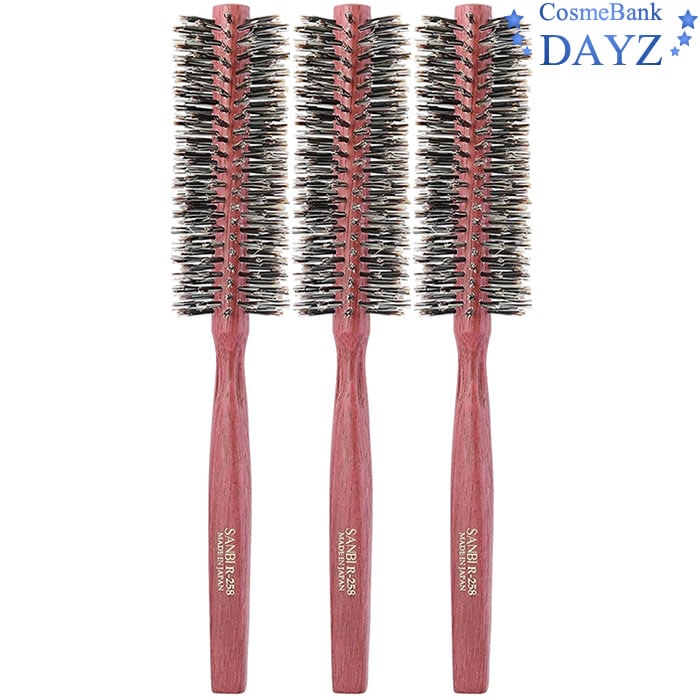 サンビー ロールブラシ R-258 3点セットらせん植毛 ブローブラシ