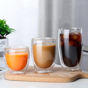 厚手の二重層ガラス卵型カップ断熱家庭用コーヒーカップウォーターカップジュースカップミルクカップコーヒーカップ