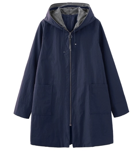 レディース コート モッズコート ロング 長袖 襟なし ワイド ファスナー ポケット フード 大人可愛い シンプル カジュアル おしゃれ かっこいい ラフ メンズライク ボーイッシュ スポーティー