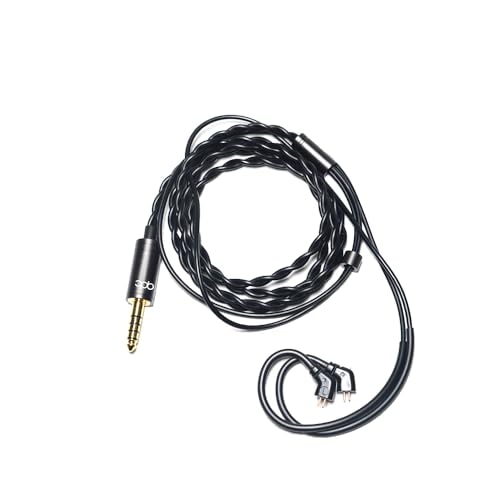 qdc SUPERIOR EX Cable 4.4-IEM2pin [カスタムIEM 2pinコネクター(0.78mm)/4.4mmバランスプラグ(金属スリーブストレート)] 銀メッキOFC導体4芯ケ