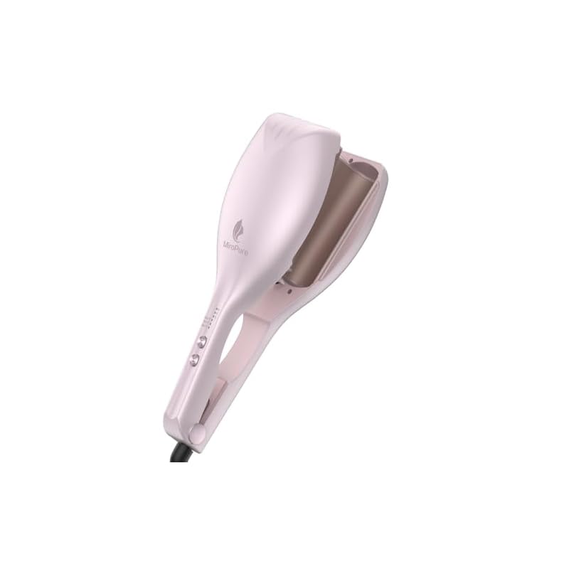 Miropure ヘアアイロン ウェーブアイロン カールアイロン 40ｍｍ 挟むだけでカールできる 160℃～200℃ タイマー設定 千万級マイナスイオン吹出 やけど防止 60分自動電源オフ PSE認