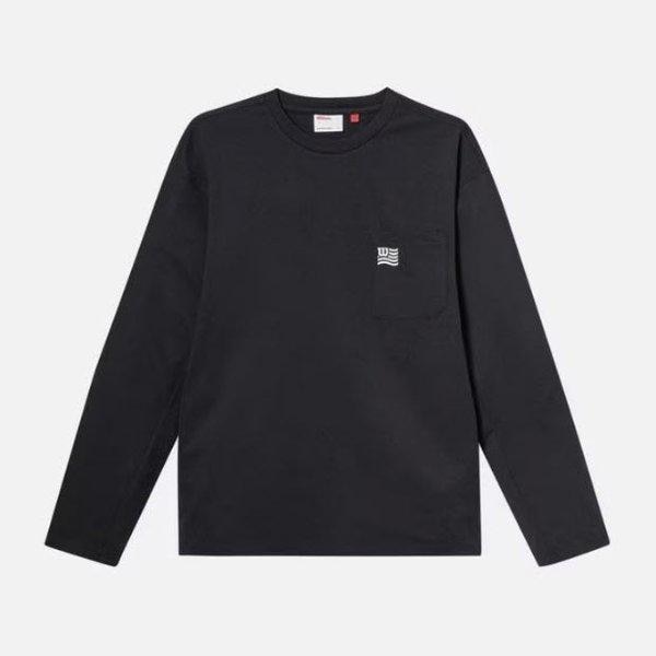 長袖Tシャツ VQA W241001LTL21-BLK 男性用フラッグポケット長袖Tシャツ