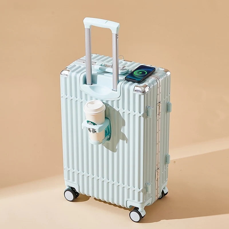 本日限定スーツケース USBポート付 カップホルダー 可愛い ダイヤル式ロック ダブルキャスター 静音 軽量 大容量 耐衝撃 キャリーケース キャリーバ