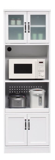 お部屋が広く見える ホワイト系レンジ台（幅６０ｃｍ）キッチン収納 レンジボード(1075)