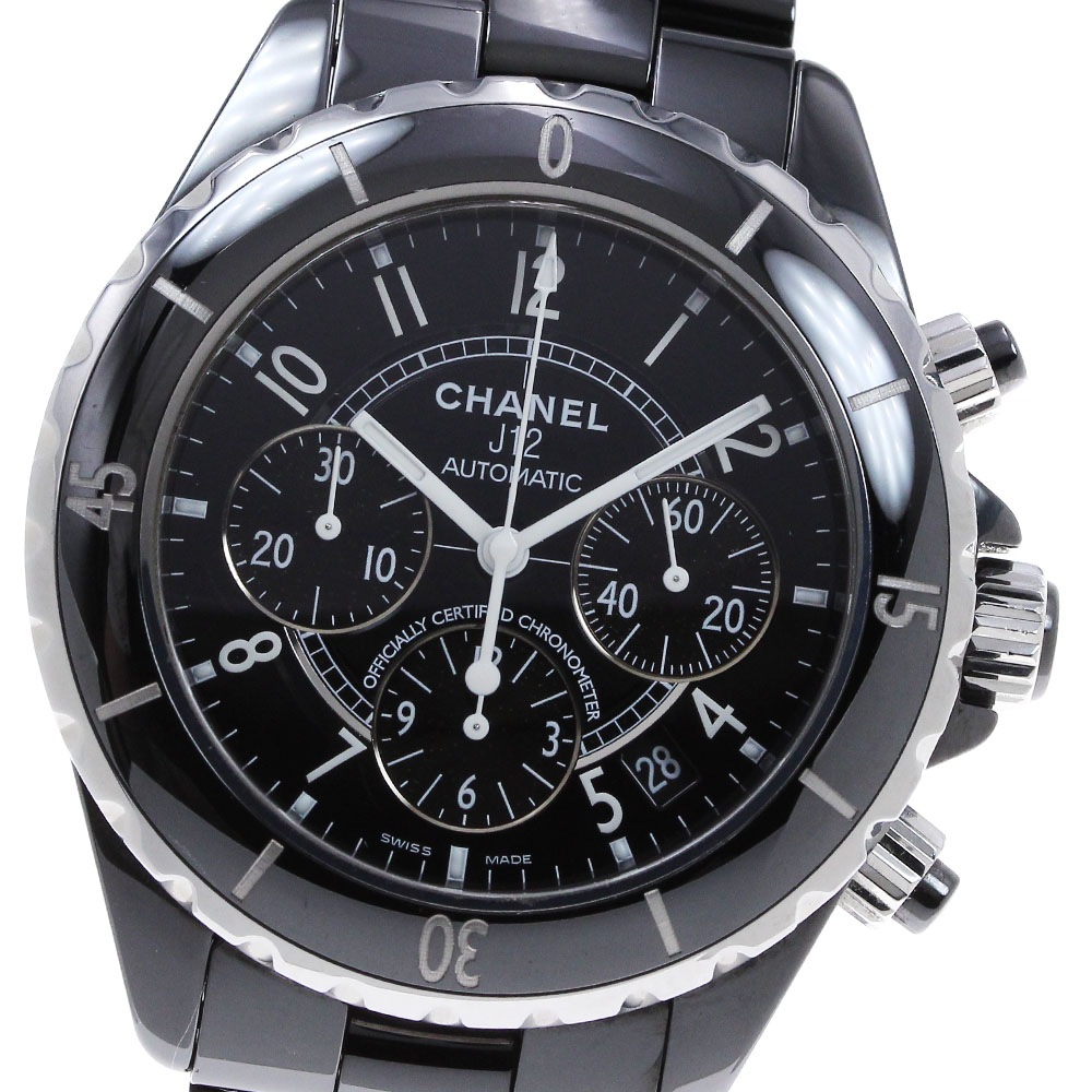 シャネル CHANEL H0940 J12 黒セラミック 41MM クロノグラフ 自動巻き メンズ _840253【中古】