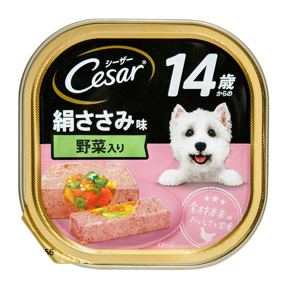 ボール売り　シーザー　１４歳からの　絹ささみ味　野菜入り　１００ｇ　１ボール２４個　ドッグフード　ＣＲＣ45―08―45―20―00