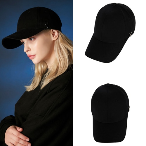 [TWICEミナムンビン着用] バジャルスタッドロゴオーバーフィットボールキャップブラック韓国ストリートブランドキャップ韓国の人気芸能人着用 カスタムジュエリー帽子