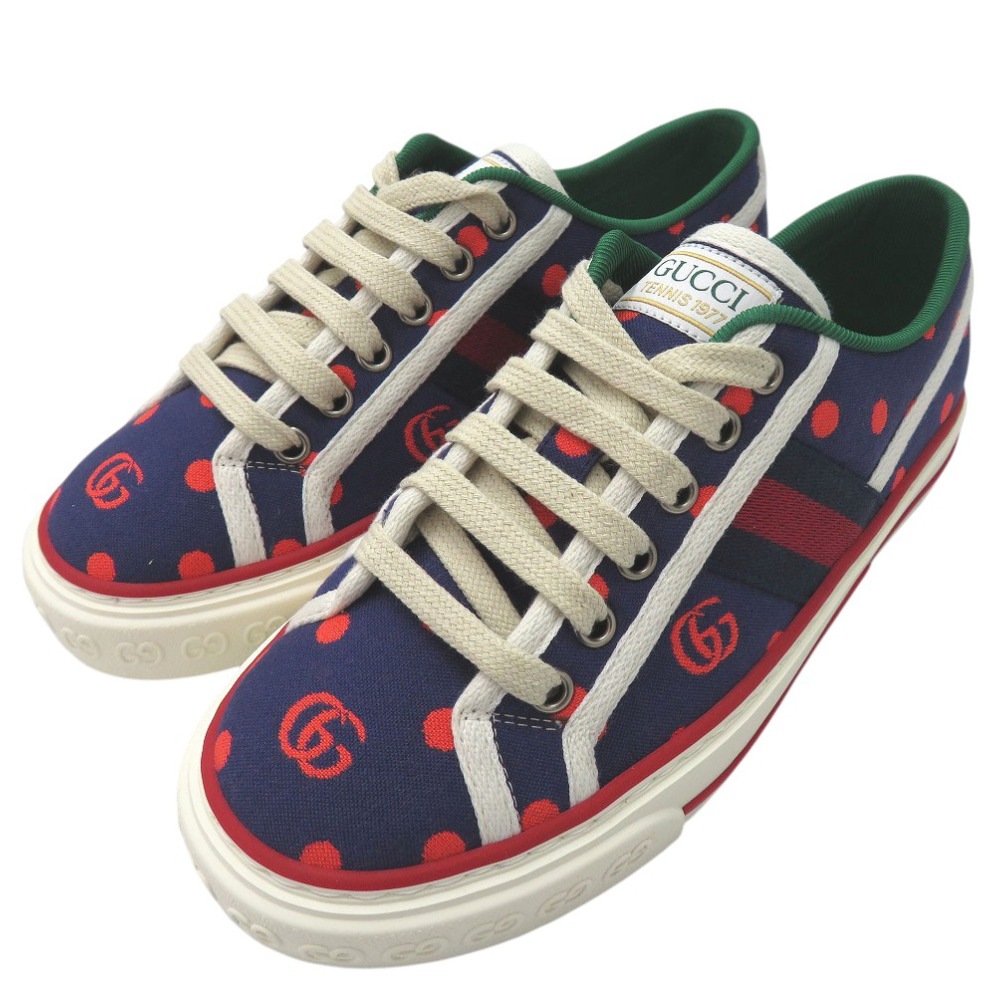 新品同様 GGマーモント ダブルG ドット テニス1977 606110 2AX10 スニーカー キャンバス/ラバー マルチカラー 1683【中古】 レディース