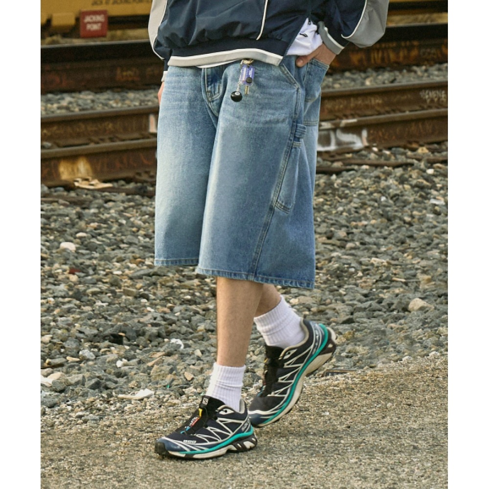 フルークカーペンダーハーフデニムパンツライトブルー FSP114