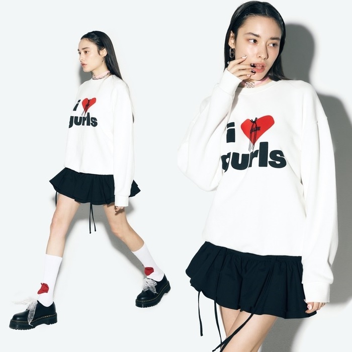 asif_CALIE [韓国スタイルファッション] 24S/S CALIE GURLS SWEATSHIRT WHITE