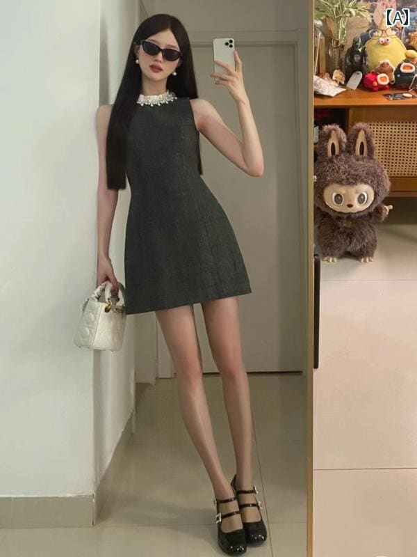 ドレス　パーティー　レディース Huihui JIELI ファッション スーツ レディース 秋冬 小 香 スタイル 重厚 ビーズ コート ドレス