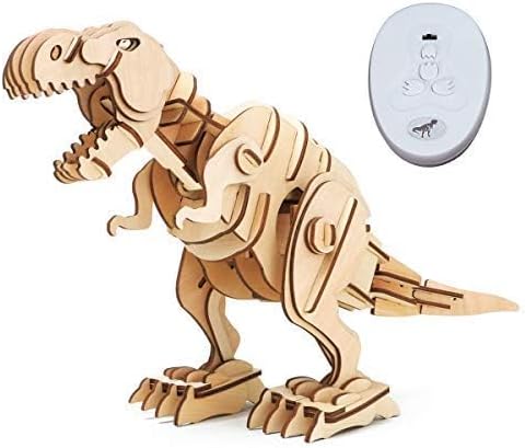 つくるんです【日本公式販売／日本語説明書付】Robotime 電池で動く 3D ウッドパズル 恐竜シリーズ (ティラノサウルス(大))