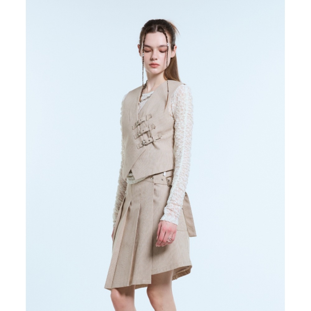 ラティジェント L11 バックルプリーツセットアップ (ベージュ) 17,665円