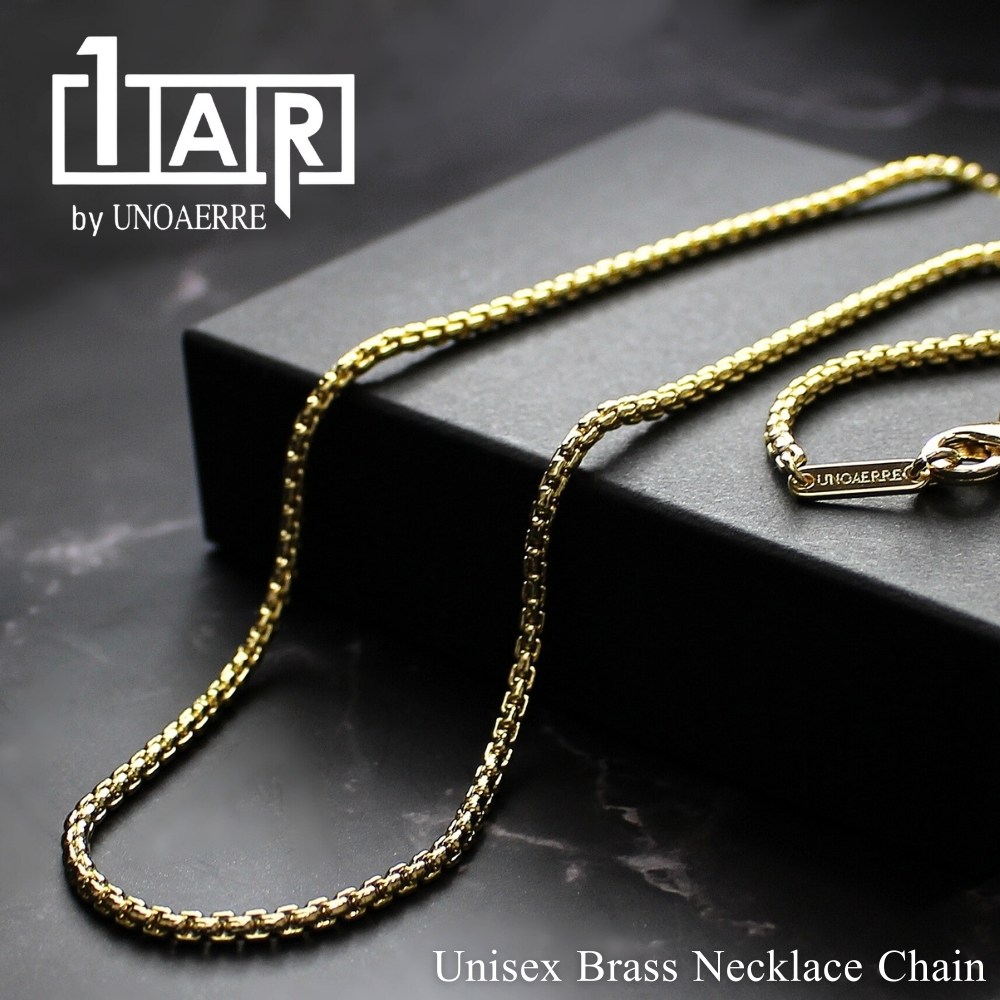 正規品 ショッパー付き 1AR by UNOAERRE スネークチェーン ネックレス 真鍮 ゴールドカラー メンズ レディース ユニセックス シンプル 上品 おしゃれ プレゼント ギフト アクセサリー