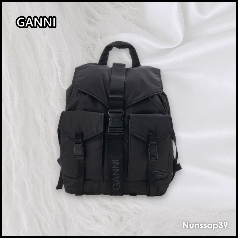 GANNI T3561 151 CHEST LOGO SHORT SLEEVE T SHIRT
