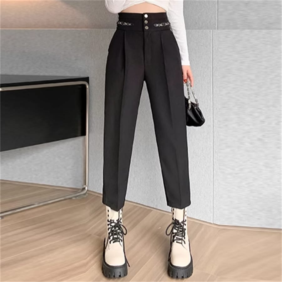 新入荷 パンツ ボトム垢抜け テーパードパンツ ロング アンクル丈 装飾 ハイウエスト コルセット風 かわいい 大人可愛い 大人女子 綺麗 シンプル カジュアル 大人 上品 おしゃれ お洒落