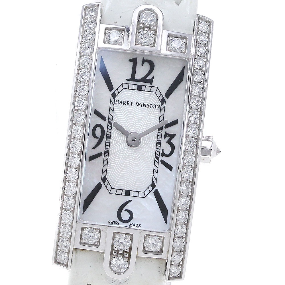 ハリーウィンストン HARRY WINSTON AVCQHM16 アヴェニューCミニ K18WG ダイヤベゼル クォーツ レディース _862258【中古】
