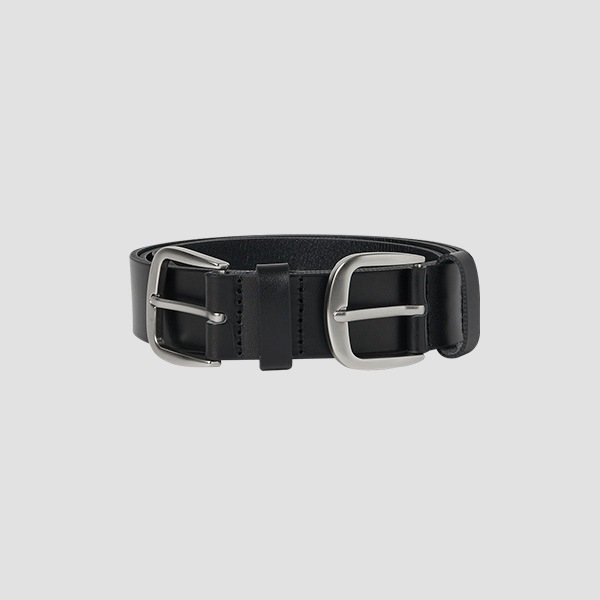 DOUBLE BUCKLE LEATHER BELT