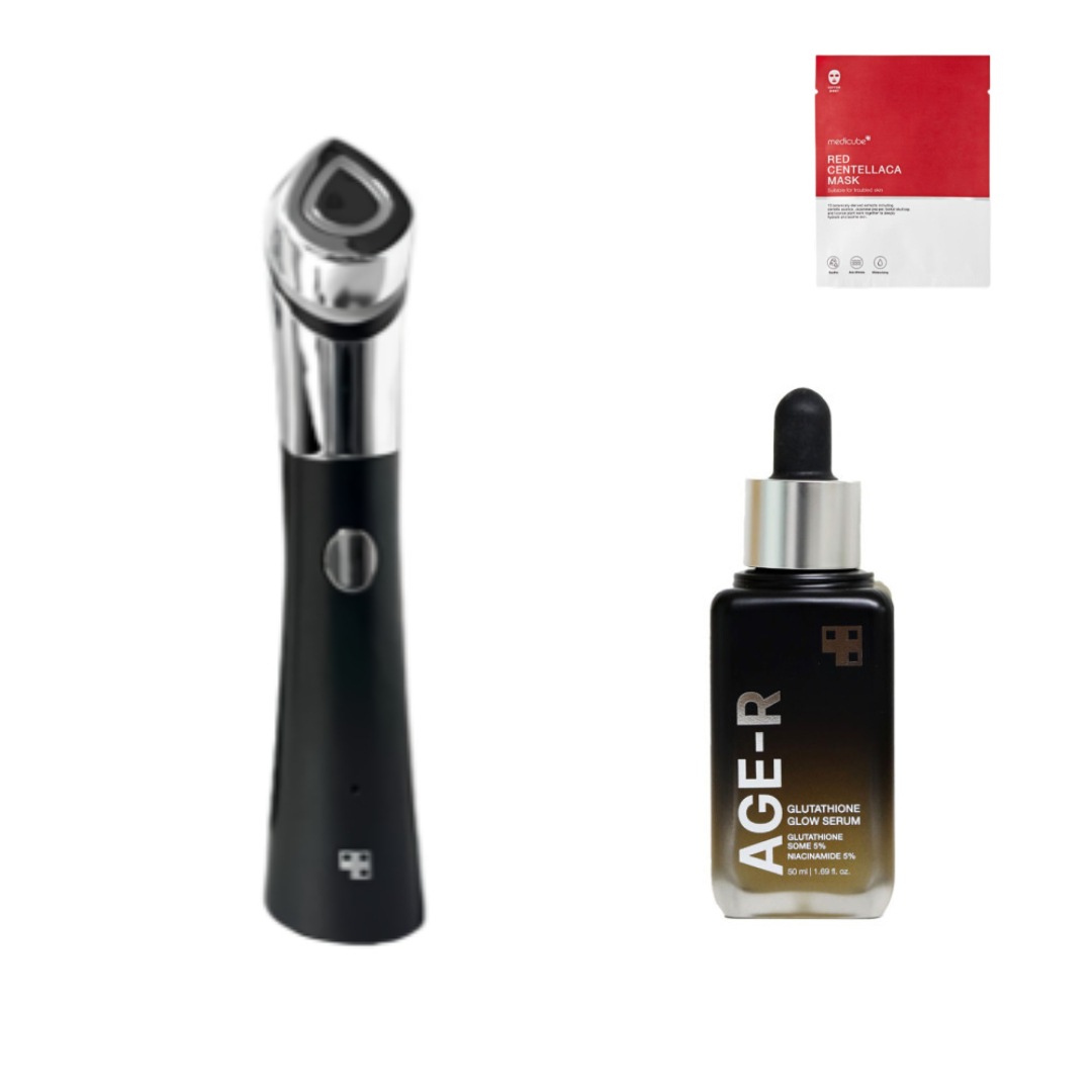 AGE-R Booster Healer 美顔器 + グルタチオン アンプル 50ml (プレミアムマスクパック 1枚)