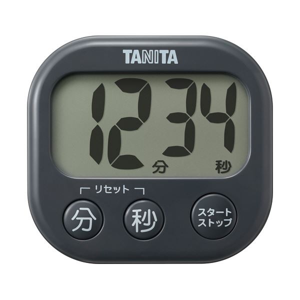 （まとめ） タニタ抗菌でか見えタイマー ダークグレー TD-429-GY 1個 [x5セット]