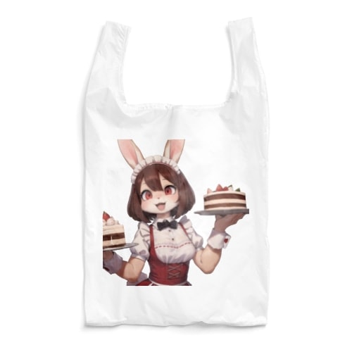 【文字入れ可能受注生産】ウサギの女の子 メイド ケモナー ダブルケーキ エコバッグ