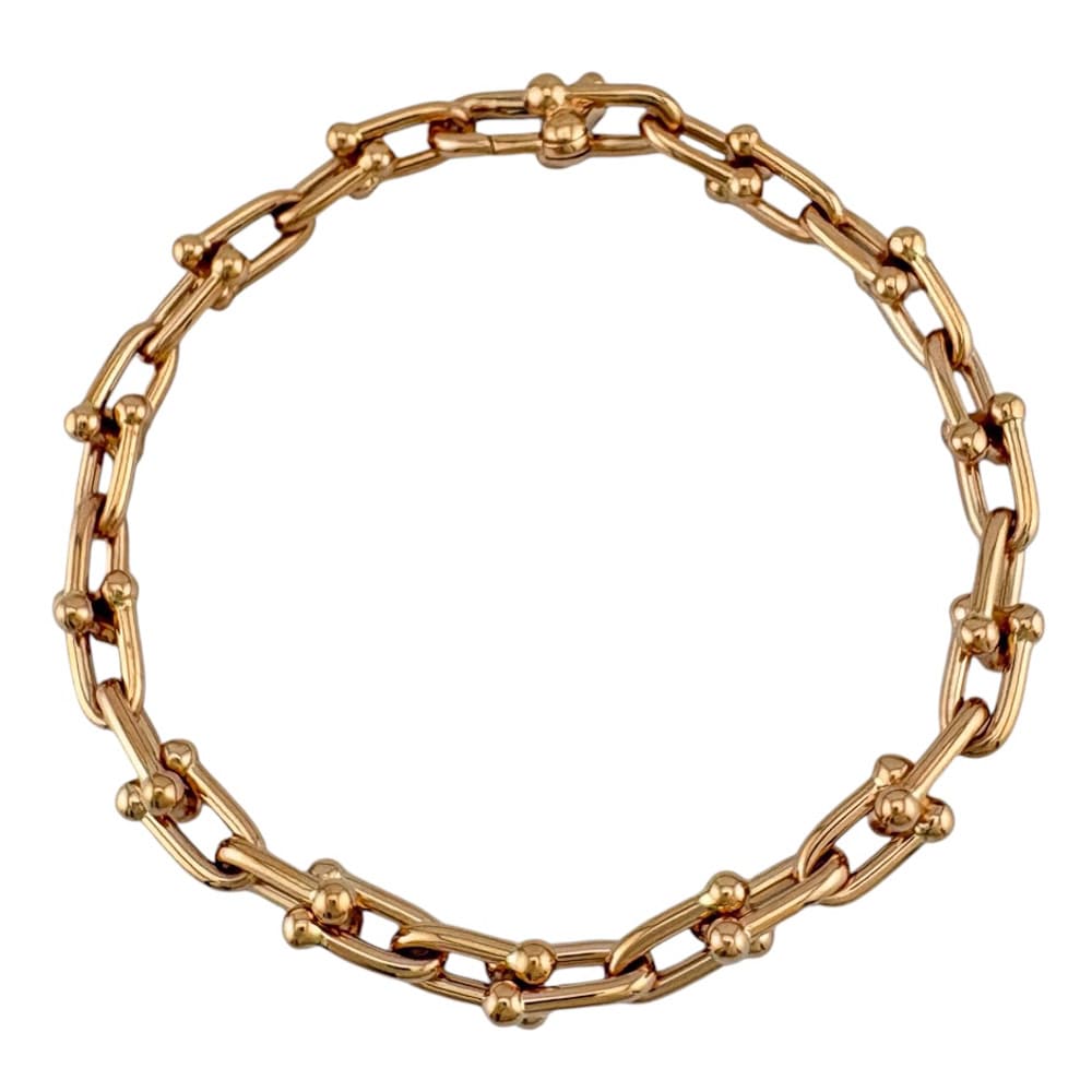 ティファニー ハードウェア スモールリンク ブレスレット 18金 K18ピンクゴールド TIFFANY&Co. 中古 美品