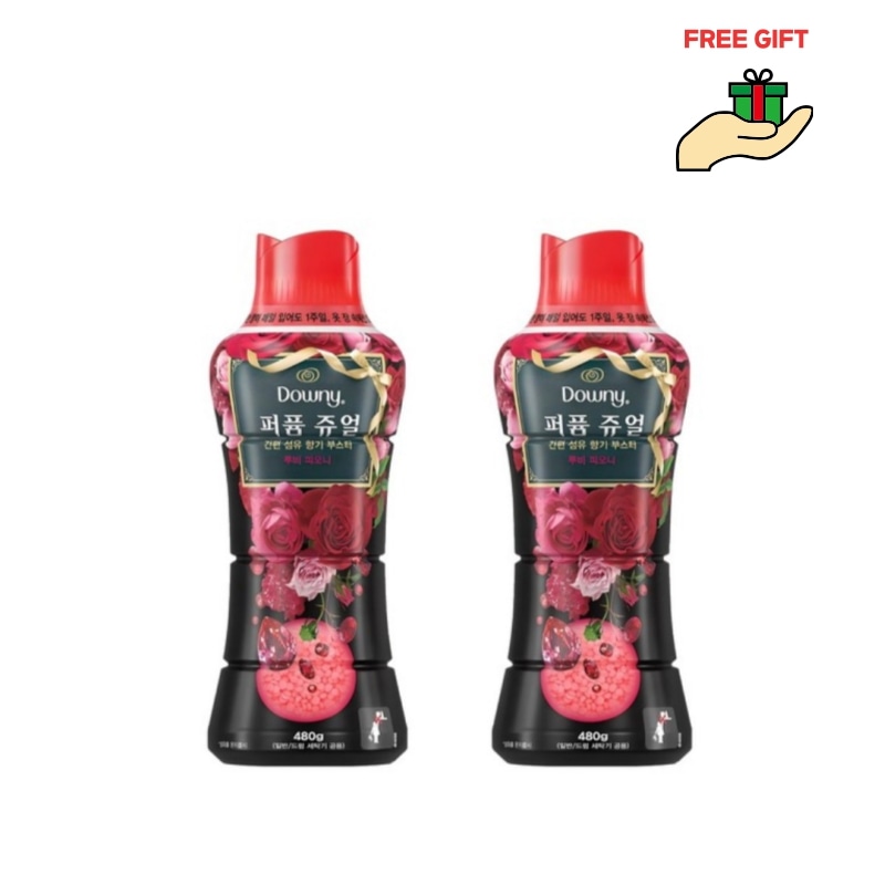 パフュームジュエル ルビーピオニー 480g×2本セット／香りブースター／ローズ＆オレンジフラワーの華やかなフローラル香／12週間長持ち／柔軟剤と併用OK