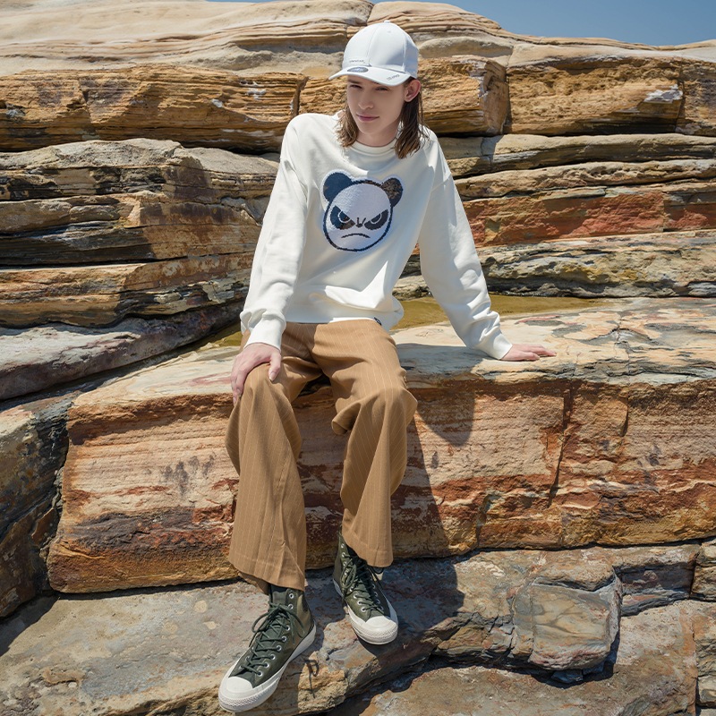 SALE 男女兼用 スパンコール クルーネック スウェット トレーナー