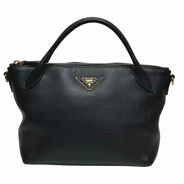 プラダ PRADA 1BA111 レザー ブラック バッグ ハンドバッグ レディース 【中古】