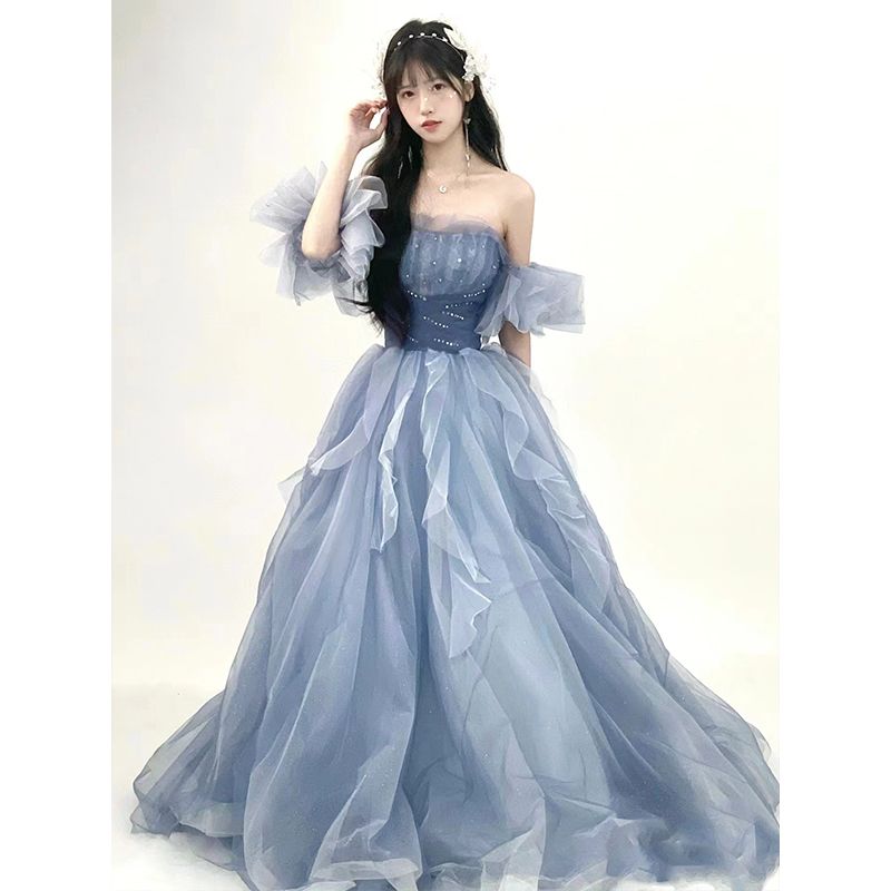ブレスドレスレディース 2024 花嫁結婚式乾杯ウェアステージパフォーマンスソロライト結婚式のドレス