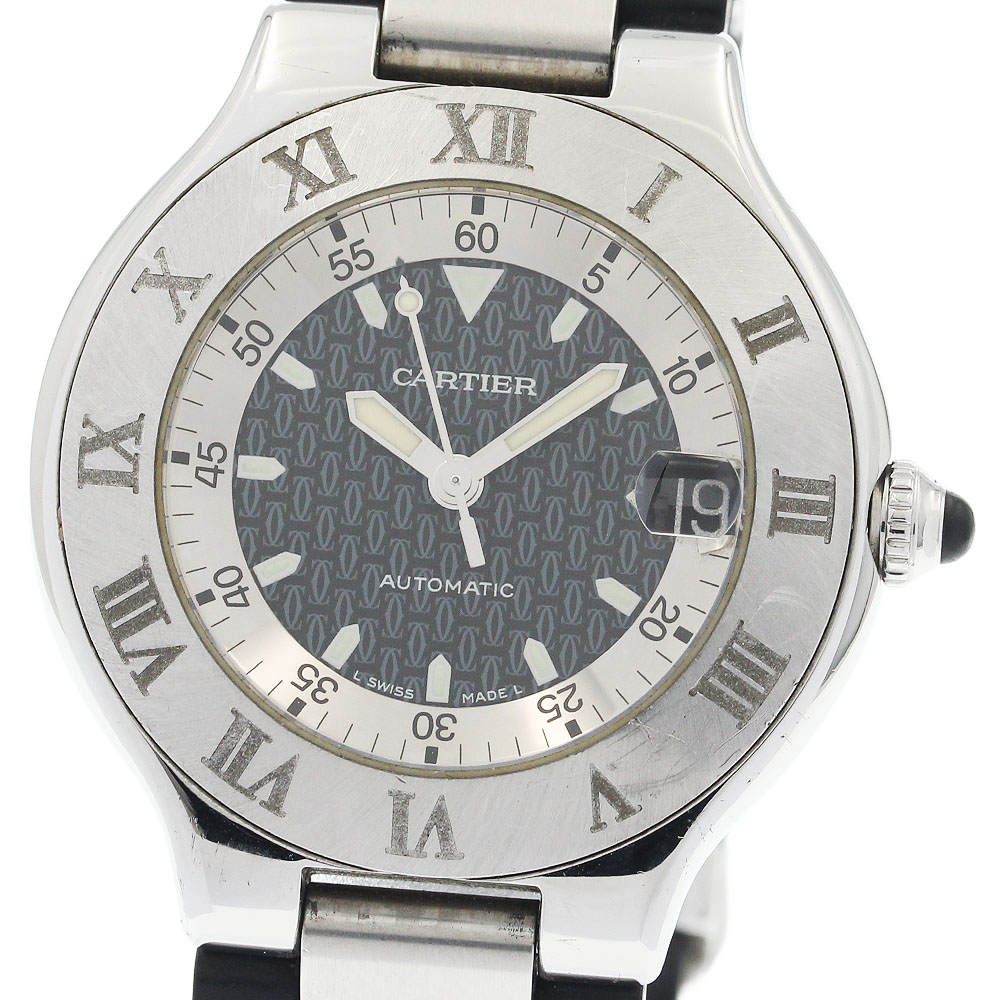 ベルトジャンク カルティエ CARTIER W10147U2 マスト21 オートスカフ デイト 自動巻き ボーイズ 保証書付き_944691【中古】