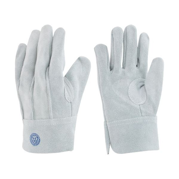 （まとめ）東和コーポレーション 牛床革 M-R（外縫い） グレー 453 1双 [x5セット]