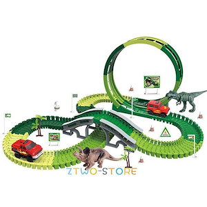 レール車 セット 恐竜おもちゃ レールセット 汽車 軌道 セット ロードレース 情景おもちゃ 橋と道 建築 組み立て木おもちゃ 知育玩具
