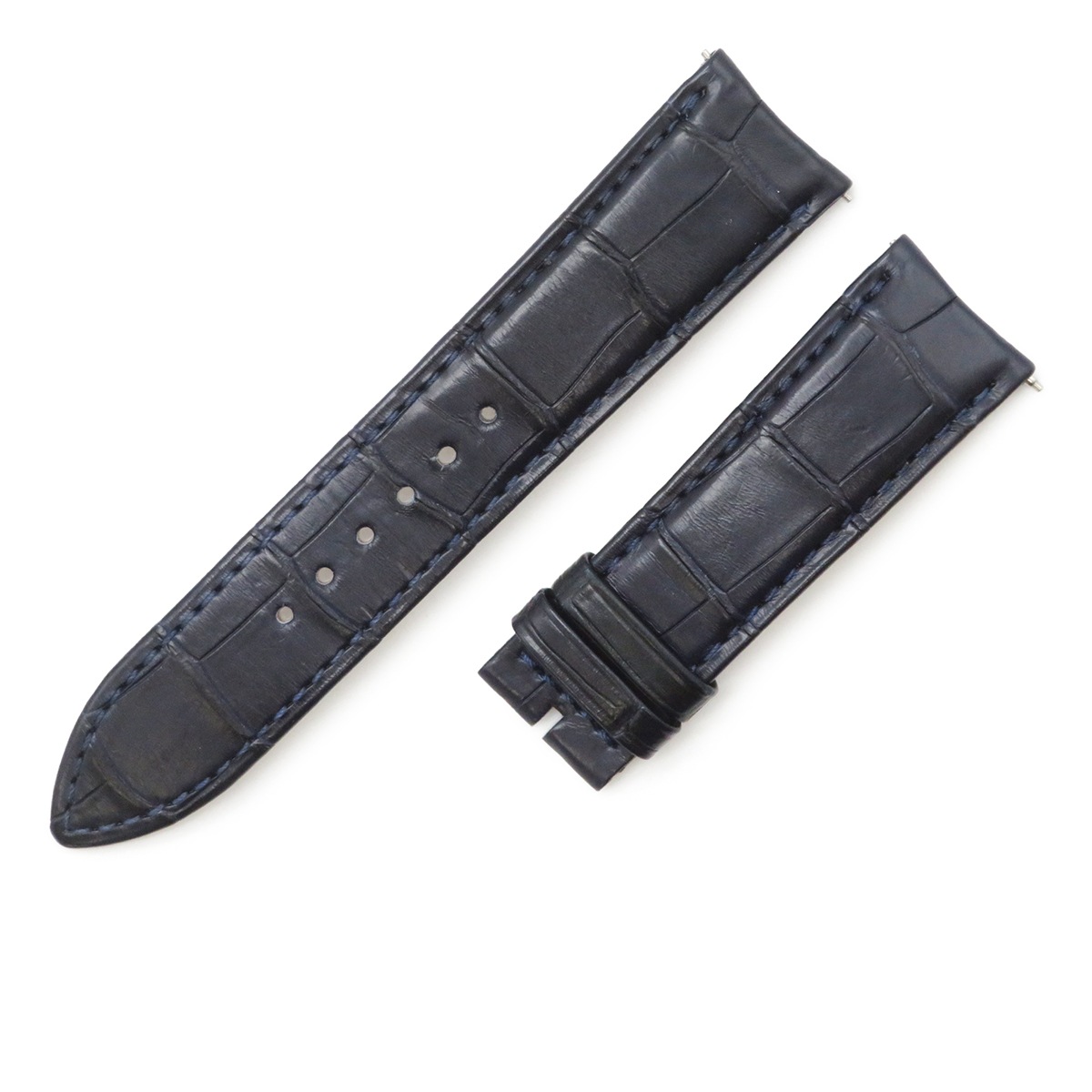 メンズ 純正 替え ストラップ クロコバンド ベルト 20mm ネイビー 紺 3年保証